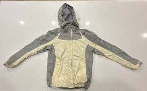 Eddie Bauer WeatherEdge Waterproof Breathable Hooded Jacket Gray Cream Women's S